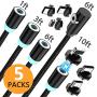 Magnetic Charging Cable, (5-Pack, 1ft/3ft/6ft/6ft/10ft) 3 in 1 USB Magnetic Phone Charger Cable Nylon Braided Magnet Charger Cable Compatible with Micro USB, Type C Smartphone and iProduct Device