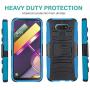 CasemartUSA Phone Case for [LG Premier Pro Plus (L455DL)], [Refined Series][Sky Blue] Cover with Kickstand & Holster for LG Premier Pro Plus (Tracfone, Simple Mobile, Straight Talk, Total Wireless)