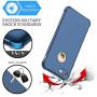 ORETECH iPhone 8 Case, iPhone 7 Case, with[2 x Tempered Glass Screen Protector] 360° Full Body Shockproof Protection Cover Ultra-Thin Hard PC + Soft Rubber Silicone for iPhone 7/8-4.7- Blue