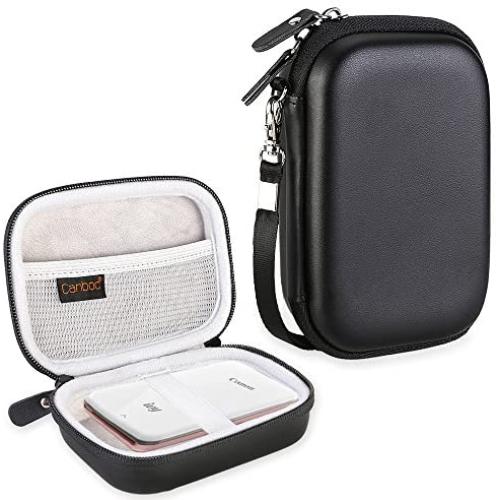 Canboc Hard Carrying Case for Canon Ivy Mobile Mini CLIQ CLIQ+ Instant Camera Printer Wireless Bluetooth Portable Smartphone Photo Printer, Mesh Pocket fit Zink Photo Paper and USB Cable, Black