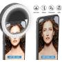 Selfie Ring Light, Rechargeable Clip on Selfie Fill Light with 36 LED Light, 3-Level Adjustable Brightness Compatible for iPhone, iPad, Android, Tablet, Laptop, Camera Video (Black)