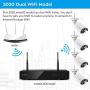 [2020 Dual WiFi 8-CAM 1080p] xmartO 8-Camera WiFi Security Camera System Wireless with 4X 1080P WiFi IP Cameras for Home and Business Surveillance (Dual WiFi Routers in NVR,100ft IR, No HDD, WRS2084)