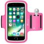 Trianium Armband for Smaller Phone Sport Running Pouch Case Fit Phone Diagonal Size up to 5.85" for iPhone X 8 7 6s 6, iPhone SE 5S 5 5C, Galaxy s9 s8 s7 s6 s5 [ArmTrek Classic Hot Pink]