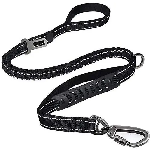 habbipet 6FT Leash for Medium Dogs Up to 150 Ibs,Reflective Bungee Shock Absorbing Dog Leash with Car Seat Belt Buckle, 2 Soft Padded Traffic Handles for Training Walking Running and Extra Control habbipet 6FT Leash for Medium Dogs Up to 150 Ibs,Reflective Bungee Shock Absorbing Dog Leash with Car Seat Belt Buckle, 2 Soft Padded Traffic Handles for Training Walking Running and Extra Control