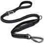 habbipet 6FT Leash for Medium Dogs Up to 150 Ibs,Reflective Bungee Shock Absorbing Dog Leash with Car Seat Belt Buckle, 2 Soft Padded Traffic Handles for Training Walking Running and Extra Control