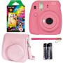 Fujifilm Instax Mini 9 Instant Camera - Flamingo Pink, Fujifilm Instant Mini Rainbow Film, and Fujifilm Instax Groovy Camera Case - Pink Fujifilm Instax Mini 9 Instant Camera - Flamingo Pink, Fujifilm Instant Mini Rainbow Film, and Fujifilm Instax Groovy Camera Case - Pink
