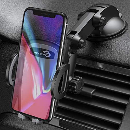 Cell Phone Holder for Car - BEYYON Dash Mount Car Phone Holder for iPhone 11 Pro Xs Max XR X 8, Samsug Galaxy S10+ S9 S8, Note 9, LG, Huawei