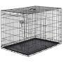 AmazonBasics Single-Door & Double-Door Folding Metal Dog or Pet Crate Kennel with Tray