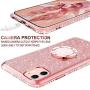 OCYCLONE for iPhone 11 Case, Cute Glitter Sparkle Bling Diamond Rhinestone Bumper with Ring Kickstand Women Girls Soft Pink Protective Phone Case for iPhone 11 [6.1 inch] 2019 - Rose Gold