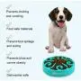 Siensync Slow Feeder Dog Bowl, Non Slip Puzzle Bowl Fun Feeder Interactive Bloat Stop Dog Bowl, Eco-Friendly Non Toxic Bamboo Fiber Slow Feed Dog Bowl for Large Medium Small Dogs