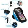 Bike Phone Front Frame Bag, Waterproof Touch Screen Bicycle Phone Case Holder, Cycling Handlebar Mount Storage Bag with Sun Visor for Phones Below 6.5 Inches