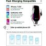 Wireless Car Charger, 10W Qi Auto-Clamping Car Charger Mount, Air Vent Dashboard Fast Charging Car Charger Holder Compatible iPhone SE/11/11 Pro/11 Pro Max/Xs MAX/XS/XR/X/8/8+, Samsung S10/S10+/S9/S9+