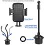 Car Cup Holder Phone Mount,Universal Adjustable Cup Holder Cradle Car Mount for iPhone Xs/Max/X/XR/8/8 Plus,Samsung Note 9/ S10+/ S9/ S9+/ S8 …