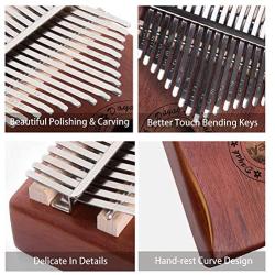 Kalimba Thumb Piano 17 Keys with Tuning Hammer and Study Instruction,Portable Mbira Sanza Finger Piano, Musical Intruments Gifts for Kids Adults Beginners