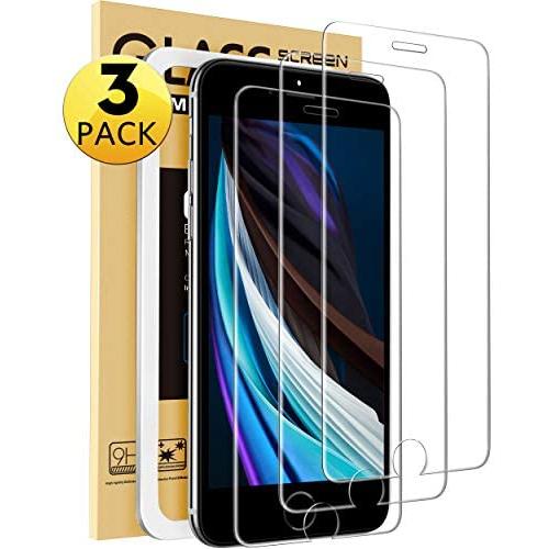 [3-Pack] Mkeke Compatible with iPhone SE Screen Protector 2020, Tempered Glass Screen Protector for iPhone 8/7 and iPhone 6 / 6s, [with Easy-Installation Tool][4.7 inch]