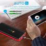 EC Technology Portable Charger 22400mAh Power Bank Ultra High Capacity 3 USB Output External Battery Pack with Auto IC and LED Flashlight for Smartphone, Black & Red