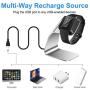 CAVN Charger Dock Compatible with Fitbit Charge 4 / Charge 4 SE, Aluminum Charger Dock Replacement Charging Stand Station Cradle Base with USB Cable for Charge 4 Smart Watch (Silver)