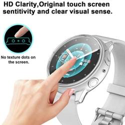 Cuteey for Galaxy Watch Active 2 Case with HD Hard PMMA Screen Protector, 2 Pack Slim Guard Thin Bumper Full Coverage Cover for Samsung Watch Women Men Smart Watch Accessories (Clear+Clear, 40mm)