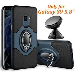 Samsung Galaxy S9 Case - eSamcore Ring Holder Kickstand Cases + Dashboard Magnetic Phone Car Mount [Navy Blue]