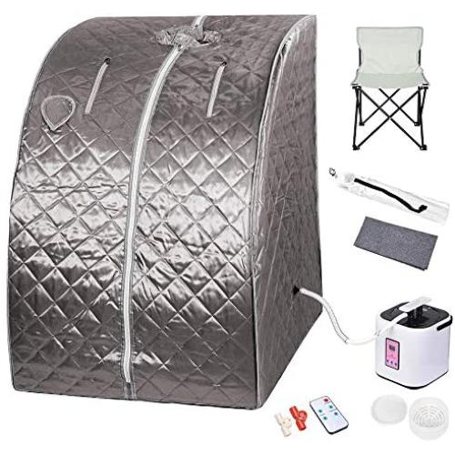 Instahibit 2L Portable Steam Sauna Personal Foldable Spa Tent Detox Therapy Weight Loss Body Slimming Home Bath Chair