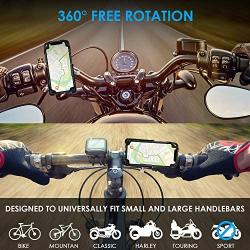 TODARRUN Universal Bike Phone Mount | Motorcycle Phone Holder Adjustable can 360 Degree Rotation With Fall Prevention Silicone Bands Fits iPhone X|Xs Max Xr 8|8 Plus Galaxy S9 Holds Phones from 3.5-7"