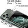 Milomdoi [4 Packs] 2 Pack Screen Protector +2 Pack Camera Lens Protector for iPhone 11 Pro, Tempered Glass Bubble-Free High Definition [Anti-Fingerprint] [Anti-Scratch] [Case Friendly]