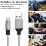 HOVAMP iPhone Charger, MFi Certified Lightning Cable 5 Pack (3/3/6/6/10FT) Nylon Woven with Metal Connector Compatible iPhone 11/Pro/Xs Max/X/8/7/Plus/6S/6/SE/5S iPad - Silver&White HOVAMP iPhone Charger, MFi Certified Lightning Cable 5 Pack (3/3/6/6/10FT) Nylon Woven with Metal Connector Compatible iPhone 11/Pro/Xs Max/X/8/7/Plus/6S/6/SE/5S iPad - Silver&White