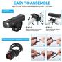 USB Rechargeable Bike Light Set, Runtime 8+ Hours 400 Lumen Super Bright Headlight Front Lights and Back Rear LED, 4 Light Mode Fits All Bicycles, Mountain, Road