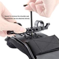 NICEYRIG Shoulder Pad with Rail Raiser /15mm Rods for Shoulder Rig System Video Camera DSLR Camcorders