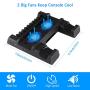 KINGTOP Vertical Cooling Fan Cooler Stand for PS4/PS4 Slim/PS4 Pro, Controller Charger with LED Indicators Charging Dock Station with 10PCS Games Storage