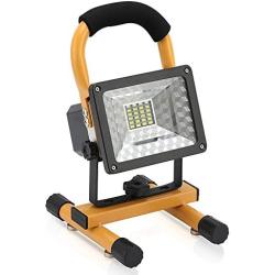 Portable LED Light - Vaincre Outdoor Camping Lights 15W 24 LED Spotlights Work Lights with Magnet Base - Built-in Rechargeable Lithium Batteries with Dual USB Port to Charge Mobile Devices (Yellow)