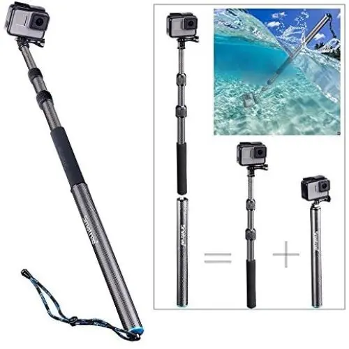 Smatree Carbon Fiber Detachable Extendable Floating Pole Compatible for GoPro MAX/GoPro Hero Fusion/8/7/6/5/4/3 Plus/3/Session/GoPro Hero 2018/DJI OSMO Action Camera Smatree Carbon Fiber Detachable Extendable Floating Pole Compatible for GoPro MAX/GoPro Hero Fusion/8/7/6/5/4/3 Plus/3/Session/GoPro Hero 2018/DJI OSMO Action Camera