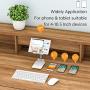 Cell Phone Stand Phone Holder, Adjustable Angle Height Phone Stand for Desk&Foldable Portable Aluminum Desktop Phone Stand, Universal Tablet Holder Compatible with iPhone Cell Phone Tablet (White)