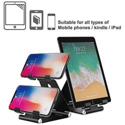 Dual Foldable Phone Tablet Stand, Multi-Angle Cell Phone Tablet Video Game Stand for Nintendo Switch iPhone X 8 7 6 Plus 5 5c, Accessories, iPad Universal Other Tablets Phones - Black (Black)