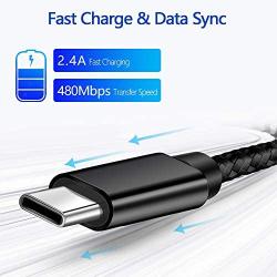 USB C Cable 10ft,Type C Charging Cable for S9 Charger Cable Fast Charging Cord, Extra Long Nylon Braided Cable for Sumsung Galaxy S10 S8 Plus Note9 8, Moto Z, Google Pixel, LG V40, BLU G9 Pro-Black