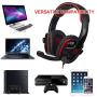 SADES Gaming Headset Stereo Headphone with Microphone for Laptop PC Mac PS4 Phones Xbox Ones/X Controller Nintendo Switch Games-SA708GT (Red Black)