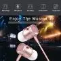 Wired Headphone Metal Earbuds by Amasing Noise Cancelling Stereo Heave Bass Earphones with Micphone Mic with Volume Control，in Ear Headphones Magnetic Design for iPhone 5 6 Pink Samsung M9