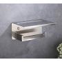 XVL Toilet Tissue Paper Holder with Mobile Phone Storage Shelf Brushed