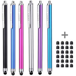 Slim Stylus, CCIVV Stylus Pens for Touch Screens Including Apple iPad Air 2, iPad Pro, iPad Mini 4, iPhone 8/7/6s, iPhone 8/7/6s Plus, Kindle Fire HD, Samsung Galaxy Tab and Nexus 10(Pack of 6)