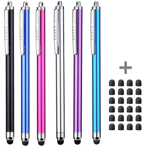 Slim Stylus, CCIVV Stylus Pens for Touch Screens Including Apple iPad Air 2, iPad Pro, iPad Mini 4, iPhone 8/7/6s, iPhone 8/7/6s Plus, Kindle Fire HD, Samsung Galaxy Tab and Nexus 10(Pack of 6)