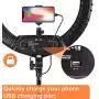 Ring Light Kit 18 with Tripod Stand/Three Phone Holders/Bluetooth Remote Control, Adjustable Color Selfie Ringlight for YouTube Video Recording/Makeup/TikTok, Compatible with iPhone/Android