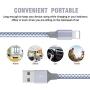Manords Phone Charger, 4 Pack(3+6+6+10ft) Long High-Speed Nylon Braided Phone Cable Compatible with Phone Xs/Max/XR/X/8/8Plus/7/7Plus/6S/6S Plus and More (Gray White)