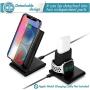 Wireless Charger,7.5W Fast Wireless Charging Stand Compatible iPhone 11/11 Pro/11 Pro Max/XS Max/XS/XR/X/8/8+,Charging Dock Organizer Compatible Apple Watch,AirPods-No AC Adapter