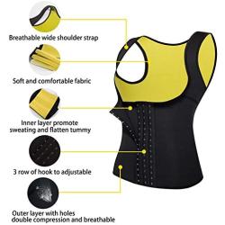 Sweat Waist Trainer Girdle Workout Sauna Tank Top Vest for Women Weight Loss Exercise, Double Tummy Slimmer