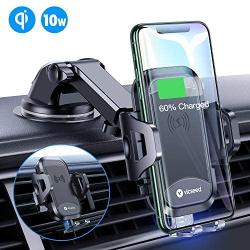 VICSEED Universal Wireless Car Charger Mount Qi Fast Charging 10W 7.5W Dashboard Windshield Air Vent Phone Holder for Car Mount Fit for iPhone SE 11 Pro Max XS XR Samsung S20 Note10 Note9 S10 S9 LG