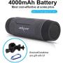 Outdoor Bluetooth Speakers Portable Bicycle Speaker Zealot S1 4000mAh Power Bank Splashproof Speakers with Microphone Full Outdoor Accessories (Bike Mount, Carabiner.)(Gray)