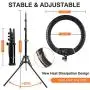 Ring Light Kit 18 with Tripod Stand/Three Phone Holders/Bluetooth Remote Control, Adjustable Color Selfie Ringlight for YouTube Video Recording/Makeup/TikTok, Compatible with iPhone/Android