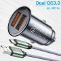 USB Fast Car Charger,AINOPE Dual QC3.0 Port 6A/36W [All Metal] Cigarette Lighter Mini Quick Charge USB Car Charger Adapter Compatible with Samsung Note 8/S9/S10+/S8,iPhone 11/11 pro/XR/X/XS/8 etc