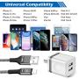 Phone Charger Cable 6 FT with Wall Plug, WHIRELEAST Braided Long Phone Charging Cord + Dual USB Wall Charger Block Adapter Compatible with iPhone 11/11 Pro Max/XS/XR/X/8/7/6 Plus, iPad (4-Pack)
