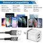 LUOBOL Phone Charger Cable 10 FT with Wall Plug, Braided Long Phone Charging Cord + Dual USB Wall Charger Block Adapter Compatible with iPhone 11/11 Pro Max/XS/XR/X/8/7/6 Plus, iPad (4-Pack)